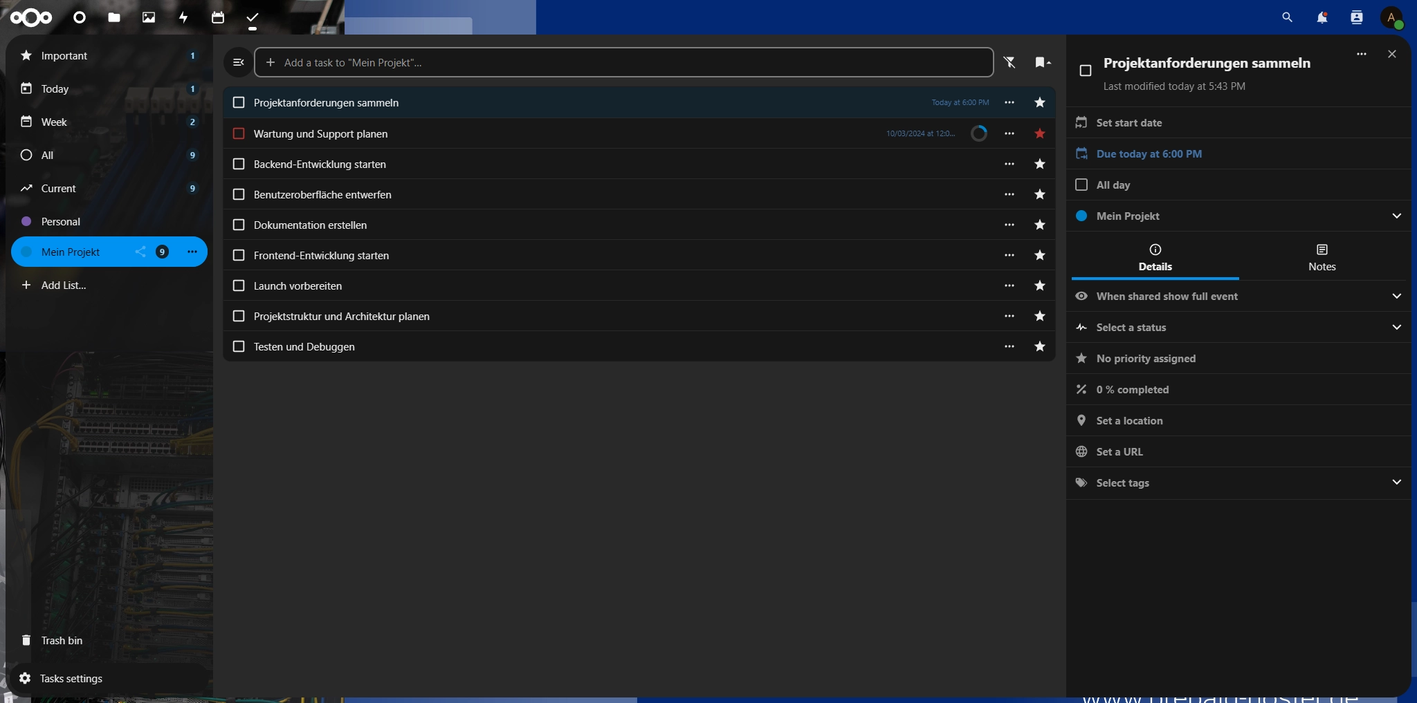 Task Management mit Nextcloud Task Management mit Nextcloud